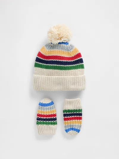 Gap Baby & Toddler Pom Beanie & Mittens Set