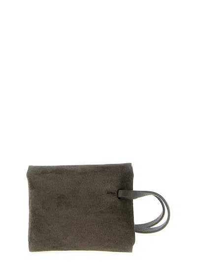 Brunello Cucinelli Letter-envelope Suede Bag Charm In Brown