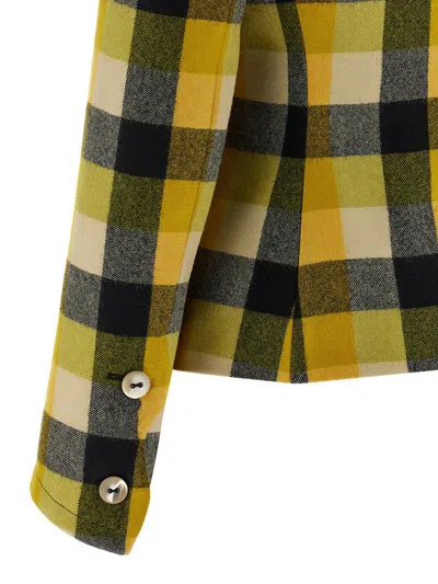 Vivienne Westwood Georgia Jacket Check Wool Pixel-check 44 Women In Yellow