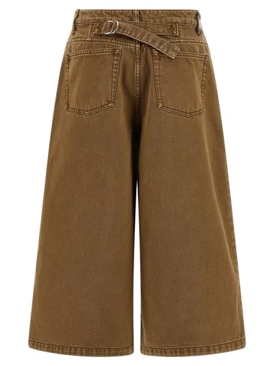 Ami Alexandre Mattiussi Ami Paris Denim Bermuda Shorts In Brown