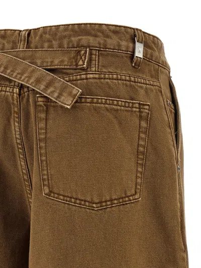 Ami Alexandre Mattiussi Ami Paris Denim Bermuda Shorts In Brown
