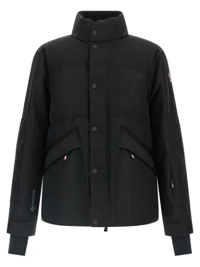 Moncler Elfin Gore-tex Hooded Laminate Down Ski Jacket In Black