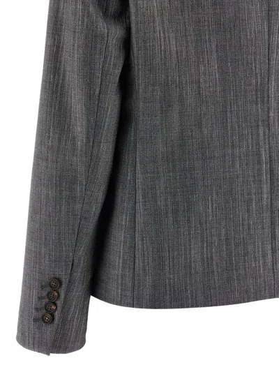 Brunello Cucinelli Blazer Twill Sparkling Blazers Silver In Gray