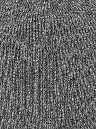 Brunello Cucinelli Reversible Ribbed Cashmere Beanie Hat In Gray