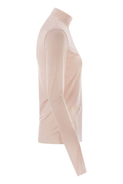 Sportmax Stone - Jersey Turtleneck Jumper In Pink