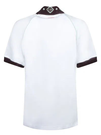 Casablanca Piqu Cotton Polo Shirt In White