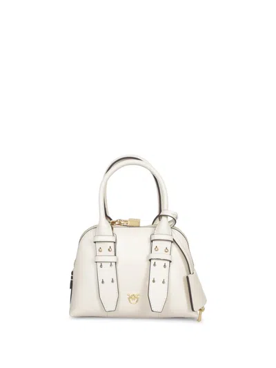 Pinko Leather Mini Escape Bag Bowling Bag In White