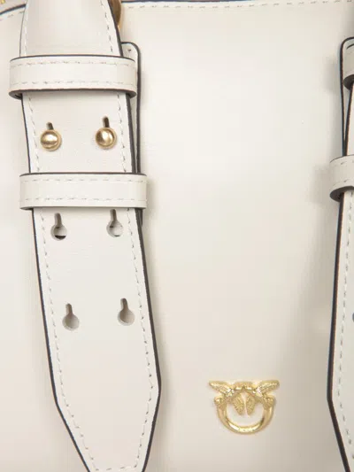 Pinko Leather Mini Escape Bag Bowling Bag In White