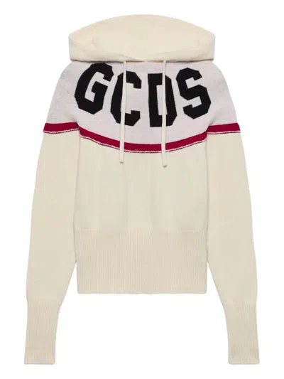 Gcds Hooded Sweater In Metallic