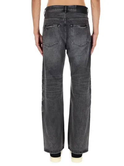 Purple Brand Pants Traced Gothic Wordmark In Black