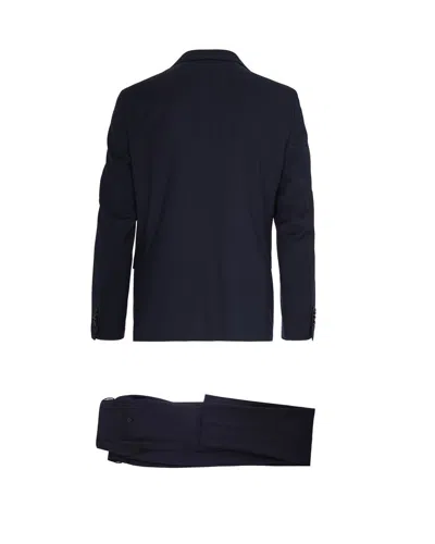 Manuel Ritz Notched-lapel Single-breasted Suit In Blue