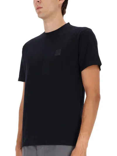 Stone Island Logo Cotton T-shirt In Black