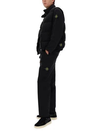 Stone Island Padded Anti-drip Vest In Black