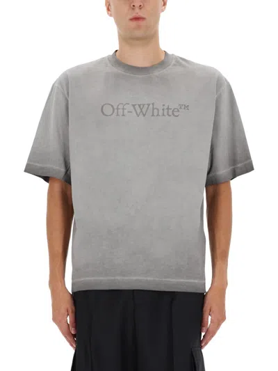 Off-white T-shirt With Logo In Gray