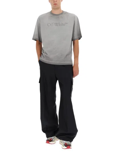 Off-white T-shirt With Logo In Gray