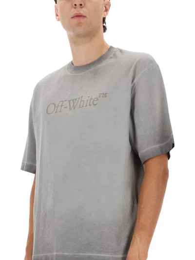 Off-white T-shirt With Logo In Gray