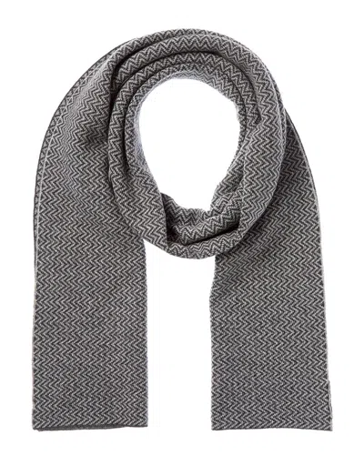 Portolano Jacquard Wool & Cashmere-blend Scarf In Gray