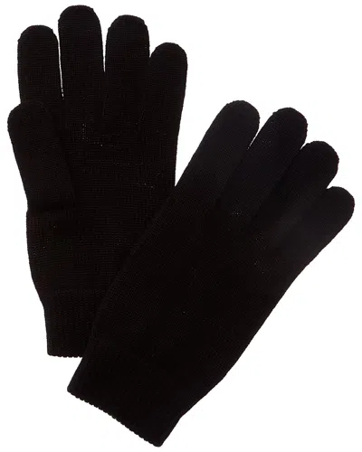Portolano Ribbed Cuff Wool Gloves In Black