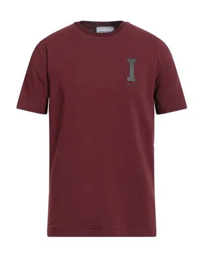 Iceberg Man T-shirt Burgundy Size L Cotton, Elastane In Red