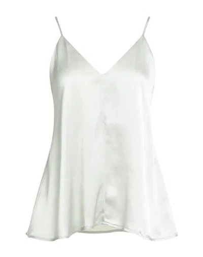 Semicouture Woman Top Light Green Size 6 Acetate, Silk In White