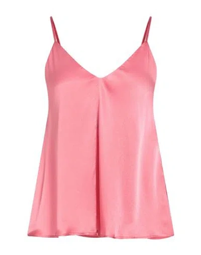 Semicouture Woman Top Coral Size 2 Acetate, Silk In Pink
