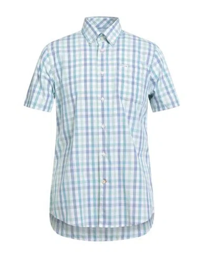 Barbour Man Shirt Light Green Size M Cotton In Blue