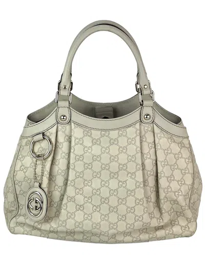 Gucci White Ssima Sukey Medium Tote (authentic Pre-loved) In Neutral