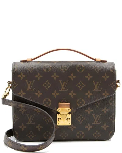 Pre-owned Louis Vuitton Brown Monogram Canvas Pochette Metis (authentic Pre-loved)