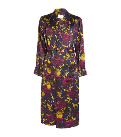 Harrods Silk Toile Night Robe In Multi
