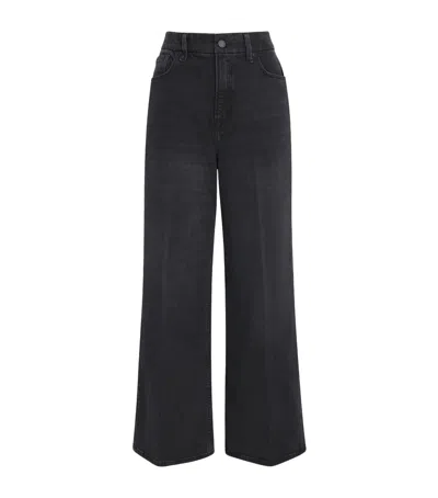 Good American Good Skate Cropped Wide-leg Jeans In Black