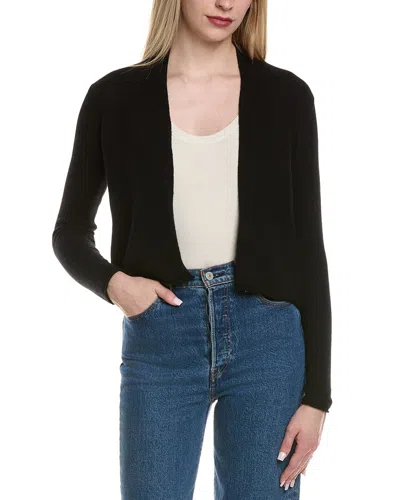 Sofiacashmere Cropped Wool & Cashmere-blend Cardigan In Black