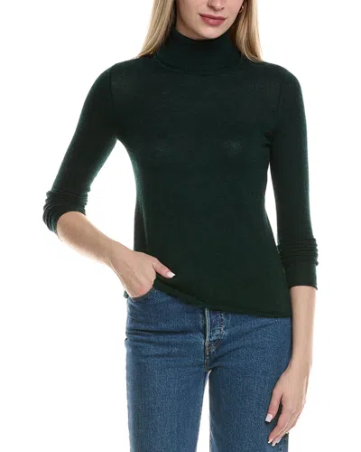 Sofiacashmere Turtleneck Wool & Cashmere-blend Sweater In Green