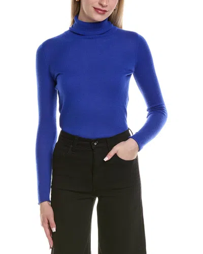 Sofiacashmere Turtleneck Wool & Cashmere-blend Sweater In Blue