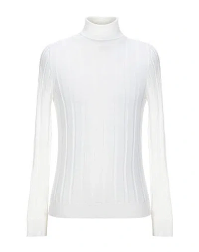 Fabrizio Del Carlo Man Turtleneck Ivory Size L Merino Wool In White