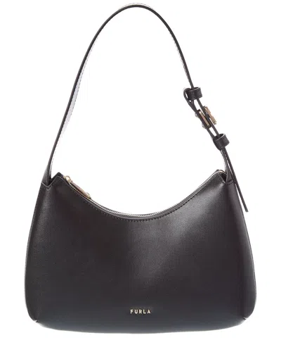 Furla Febe Small Leather Hobo In Black