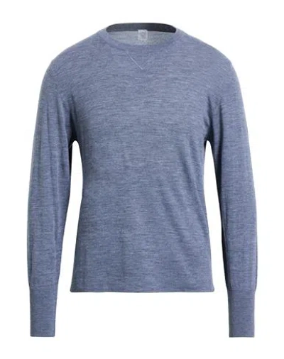 Eleventy Man Sweater Grey Size S Wool In Blue