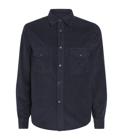 Jacob Cohen Cotton Corduroy Shirt In Blue