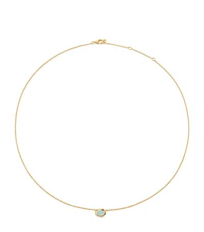 Monica Vinader Small Gold Vermeil And Aquamarine Odyssey Necklace In Gold