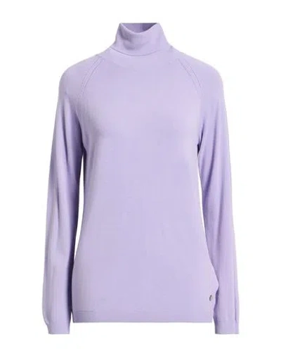 Kartika Knit Woman Turtleneck Lilac Size L Viscose, Polyamide In Purple