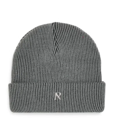 Represent Rib Knit Beanie In Gray