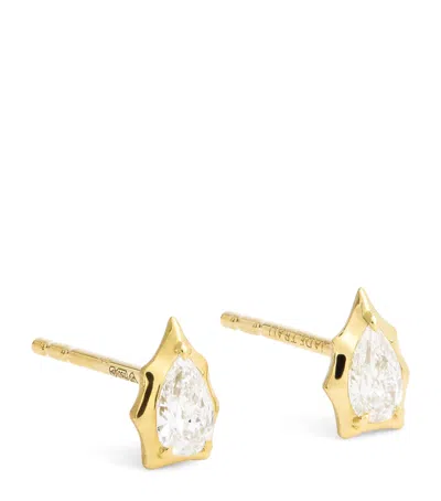 Jade Trau Yellow Gold And Diamond Envoy Stud Earrings In Gold