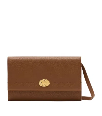 Burberry Leather Cotswolds Strap Wallet In Brown