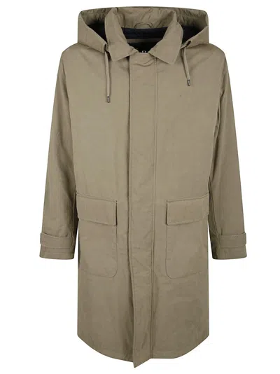 Herno Technical Fabric Long Parka With Removable Hood And Down Padding In Brown