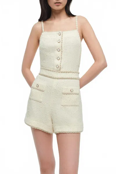 Simkhai Ginny Romper In Ivory In Neutral