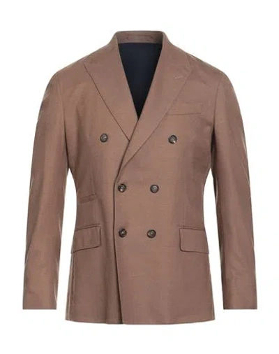 Eleventy Platinum Man Blazer Khaki Size 38 Cashmere, Elastane In Brown