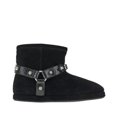 Balenciaga Women Leather And Wool Alaska Soft Bootie Boots In Black