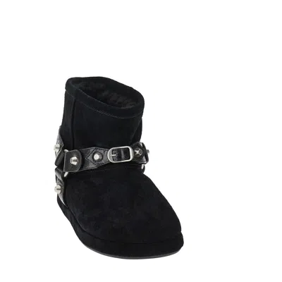 Balenciaga Women Leather And Wool Alaska Soft Bootie Boots In Black