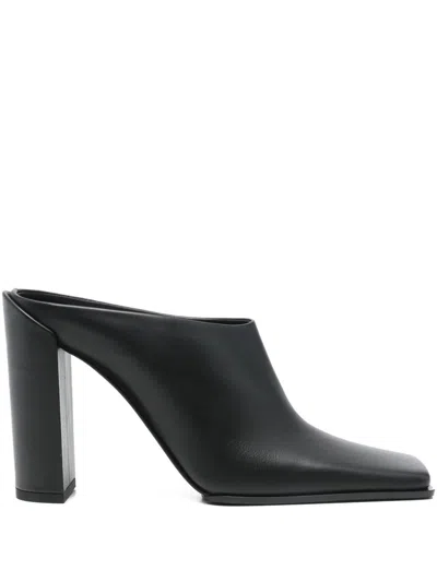 Alaïa 90 Square-toe Mules In Calf Leather In Black