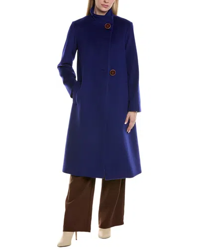 Fleurette Wool-blend Coat In Blue