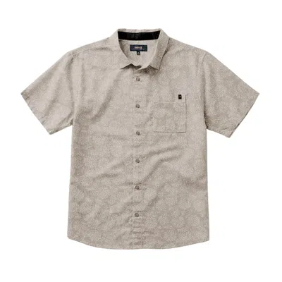 Roark Men's Journey Short Sleeve Button Up Shirt In Ghost Grey In Neutral